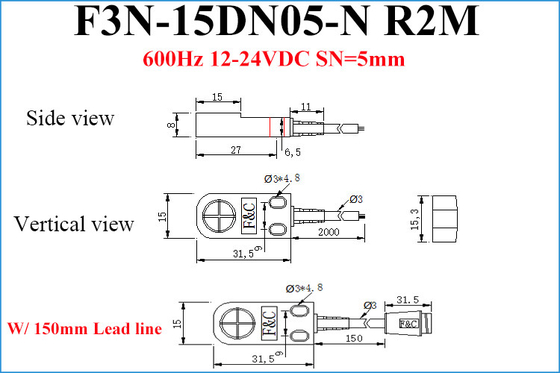 metal detector induttivo di percezione di induzione della cima del sensore di posizione di 4mm 12-24VDC